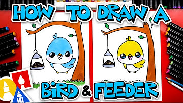 How To Draw A Bird And Feeder