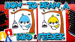 How To Draw A Bird And Feeder