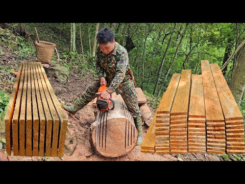 It's surprising to cut a log into so many beautiful straight planks.