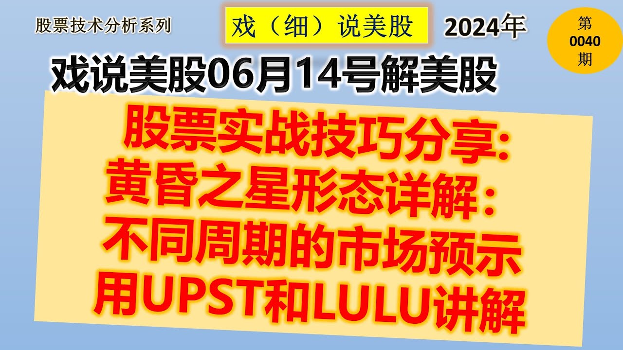 股票实战技巧分享:黄昏之星形态详解：不同周期的市场预示。用UPST和LULU讲解