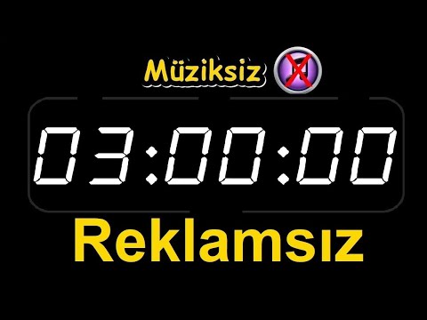 3 Saat geri sayım sayacı, (REKLAMSIZ, MÜZİKSİZ)