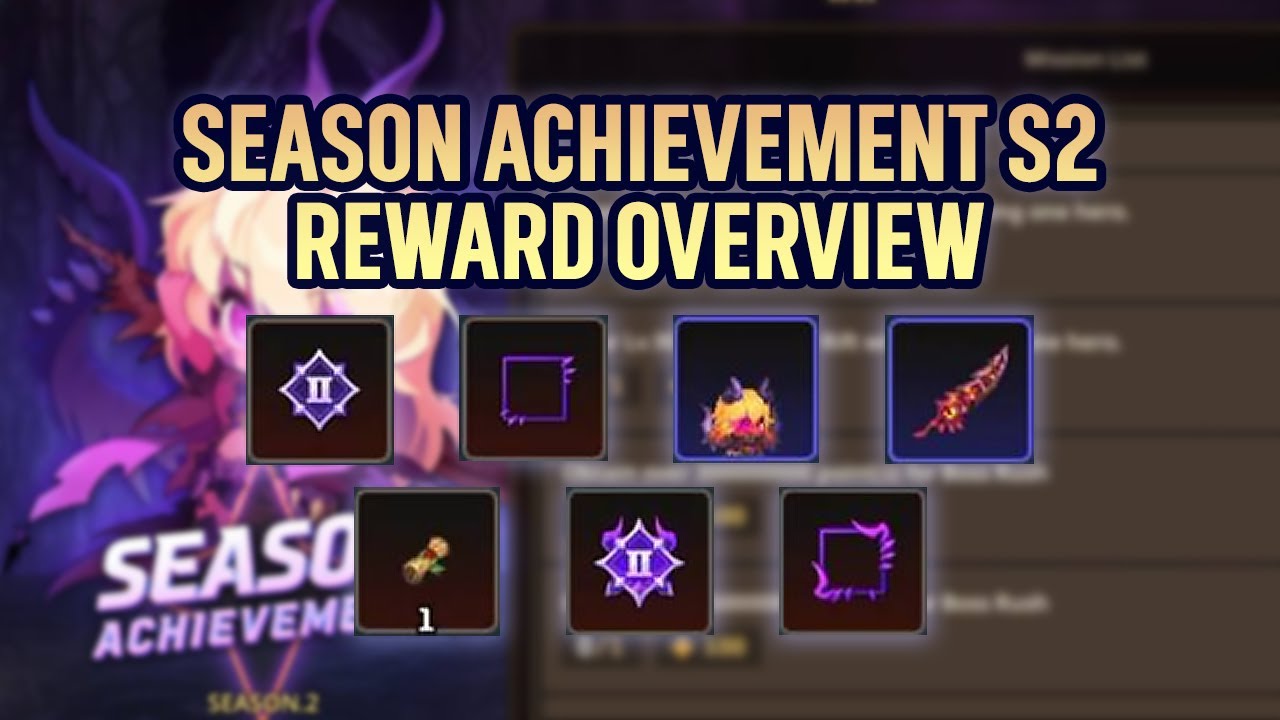 Season Achievement S2 Reward Overview Badge, Frame, Costume, & Trophy