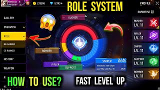 Role System in Free Fire - Fast Level Up Tricks | Free Fire Role System | How To Use?