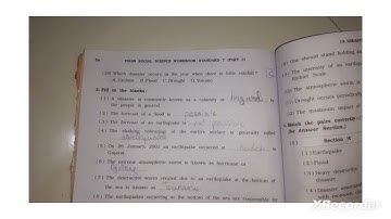 standard 7 subject social science chapter 13 disaster management workbook solution part 1