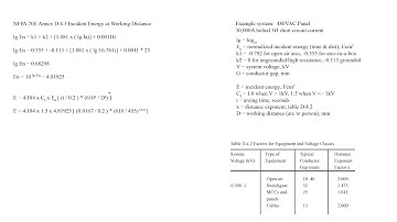 Calculate incident energy of arc flash - NFPA 70E