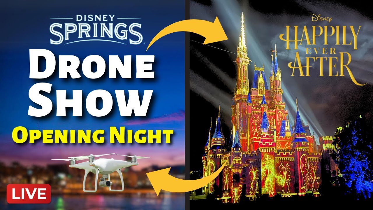 🔴LIVE🔴Opening Night Disney Springs DRONE Show First Disney Dreams