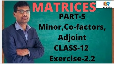Matrices|minor|Co-factors|adjoint|exercise 2.2