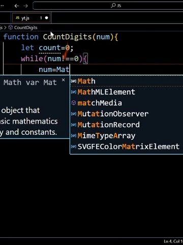 Count Digits of Any Number in JavaScript || Using Function and Loop ...
