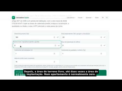 Calculadora do Valor Patrimonial Tributário (VPT)