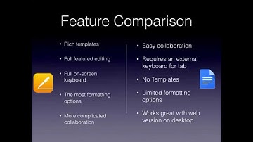On the iPad - Pages vs Docs
