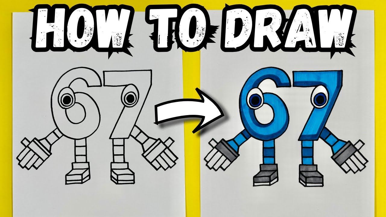 How To Draw 67 From Roblox Steal A Brainrot - YouTube