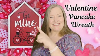Valentine’s Day Pancake Deco Mesh Wreath  Low‑Profile, Door‑Friendly DIY with Michelle