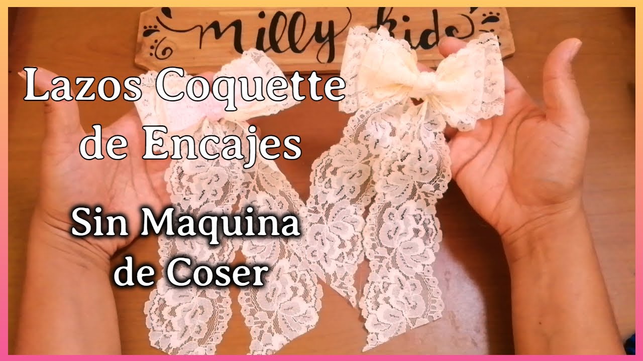 Cómo elaborar un lazo o moño coquette con encajes, rápido, fácil y sin máquina de coser!