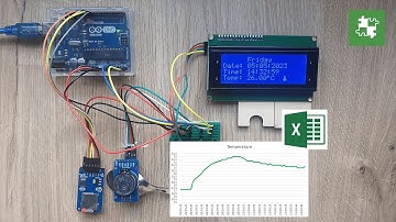 Logging and Displaying Temperature on Excel : Arduino UNO + DS3231 RTC + SDcard Module + LCD 20x4