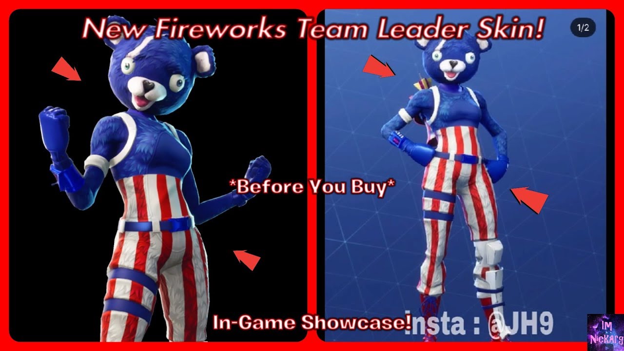 New Fireworks Team Leader Skin Before You Buy 4th Of July Skins Fortnite Battle Royale Youtube
