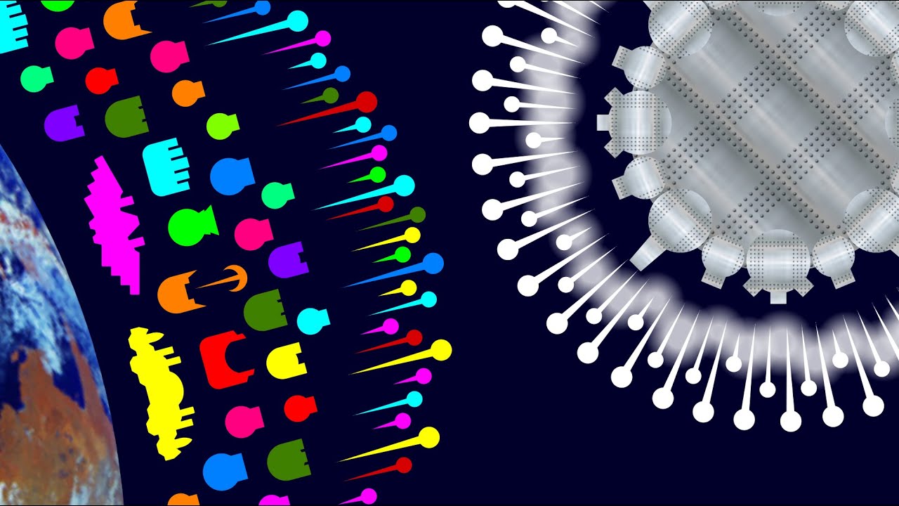 Marble Army VS Transformable Fortress - Marble Race in Algodoo