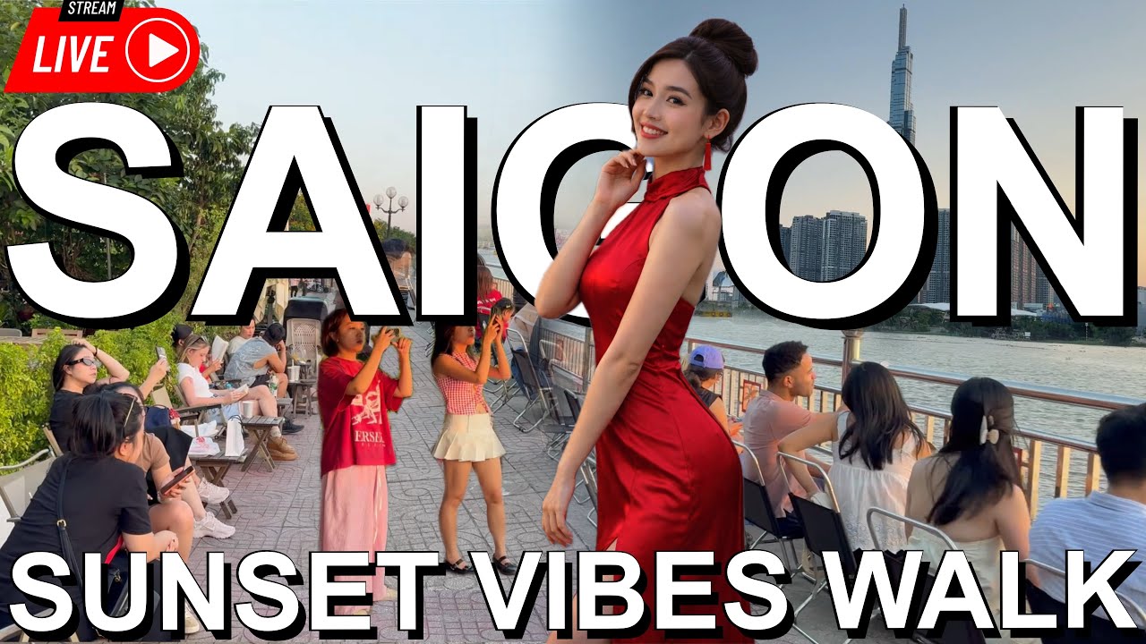 Saigon Sunset LIVE 🇻🇳 | Thao Dien Riverside & Golden Hour Walk (4K)