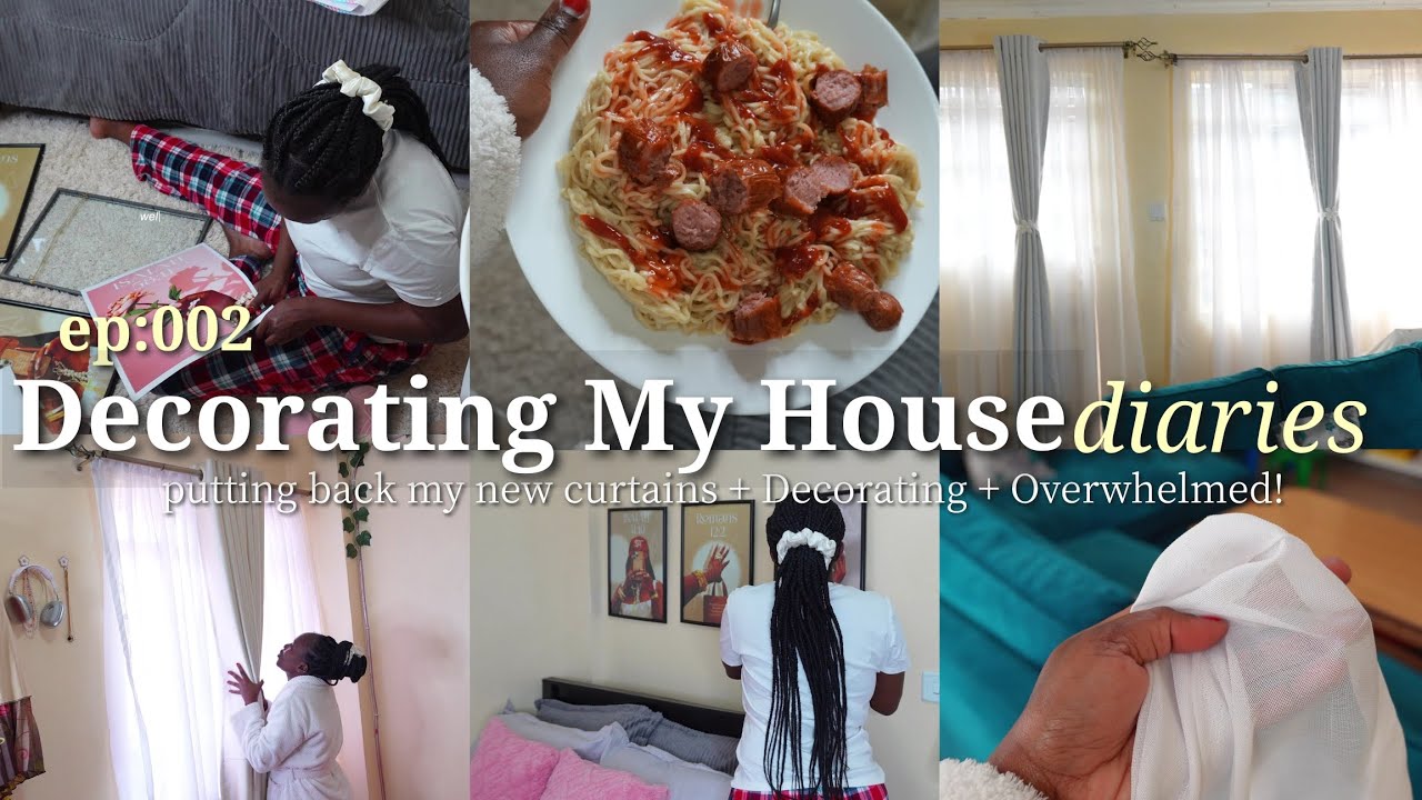 Дневники HOME GLOW UP✨️: Преображение дома в Кении🏡Вешаем новые шторы + все организовываем!