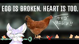 僕はニワトリ！背中にタマゴをのせて落とさないように運ぶよ！！【egg is broken. heart is too.】