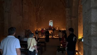 Bajada de la virgen de Abamia a la iglesia de corao origen de Pelayo