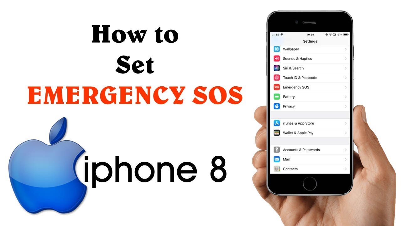 How to Setup EMERGENCY SOS on iphone 8