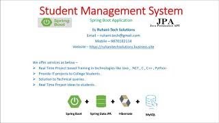 Student Management System using Spring Boot + Hibernate + JPA + MySql