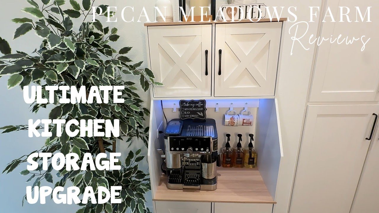 Pantry Cabinet Review | Adjustable Shelves, LED Lights, Charging Station & Tons of Storage