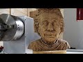 CNC 4 eixos Metallab usinando busto de Albert Einstein