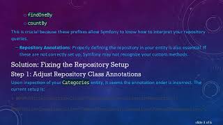 Understanding the Undefined method 'getCategories' Error in Symfony 4 Profile
