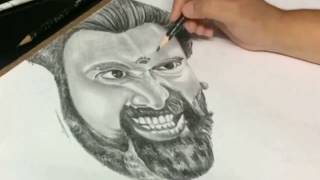 Bahubali2 I Drawing Rana Daggubati as Ballaldeva I Portrait Making Video screenshot 4
