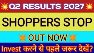 Shoppers Stop Q2 Results 2026 🔴 Shoppers Stop Results Today 🔴 Shoppers Stop Share Latest News