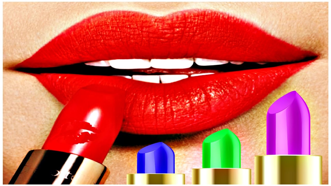 Learn Colors with Frozen Elsa Lipstick Colours to Kids Children