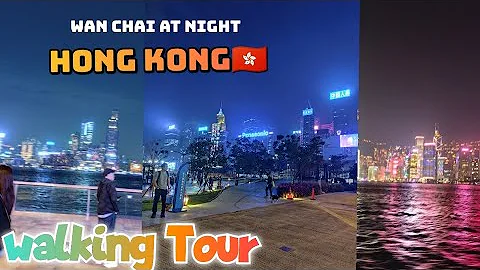 Hong Kong wan chai at night walking tour 4k