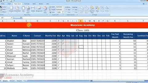 Automatic Student Fee Management in Ms Excel