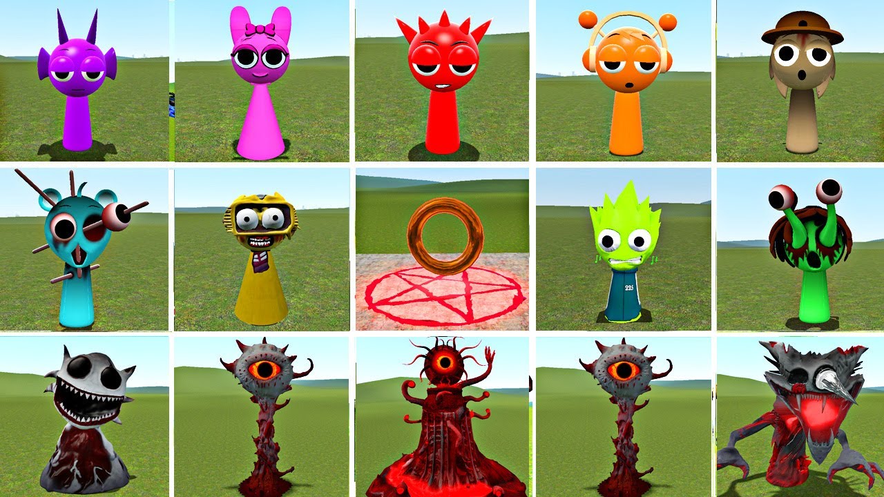 ALL EVOLUTION SPRUNKI TEAM(SIMON RADDY BRUD OREN PINKI LIME) VS SPRUNKI MR SUN HORROR IN GARRY'S MOD