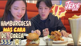 PROBANDO LA HAMBURGUESA MÁS CARA DE COREA  / GORDON RAMSAY  JEKS FT. JIN Coreanos vlog #7