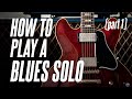 Blues licks EVERYONE should know! Blues solo guitar lesson over a shuffle in A! (part 1 of 2)