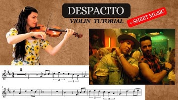 "Despacito" Luis Fonsi ft. Daddy Yankee - Violin Tutorial + sheet music [PDF]