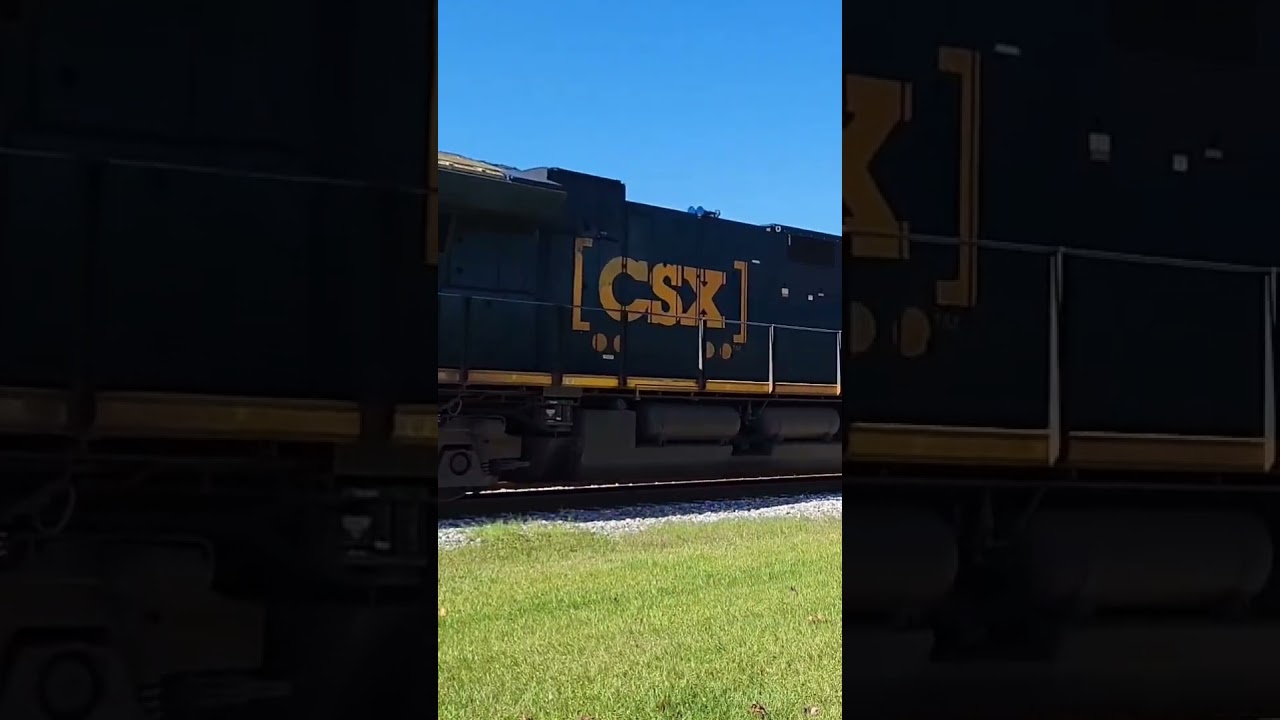 A Pair of CSX ET44AH Lead a Stack Train on the Nahunta Sub, Folkston Funnel, GA 