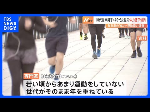 2022年度の「体力・運動能力調査」公表　10代後半男子や40代女性で体力低下傾向｜TBS NEWS DIG