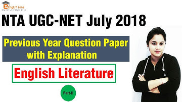 UGC NET English Literature Solved Paper | UGC NET English Literature June 2018 Paper (PART II)