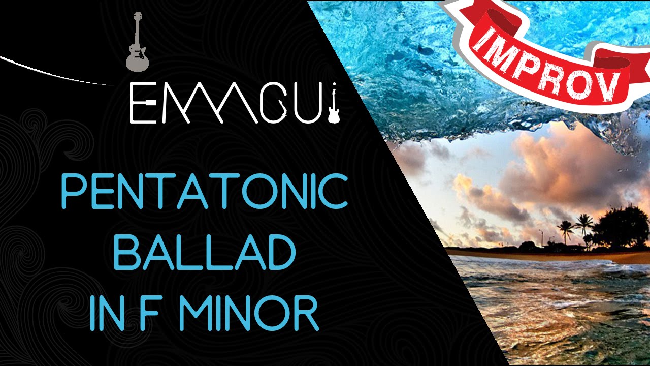 Pentatonic backing track [F minor] Guitar impro by emmgui - YouTube