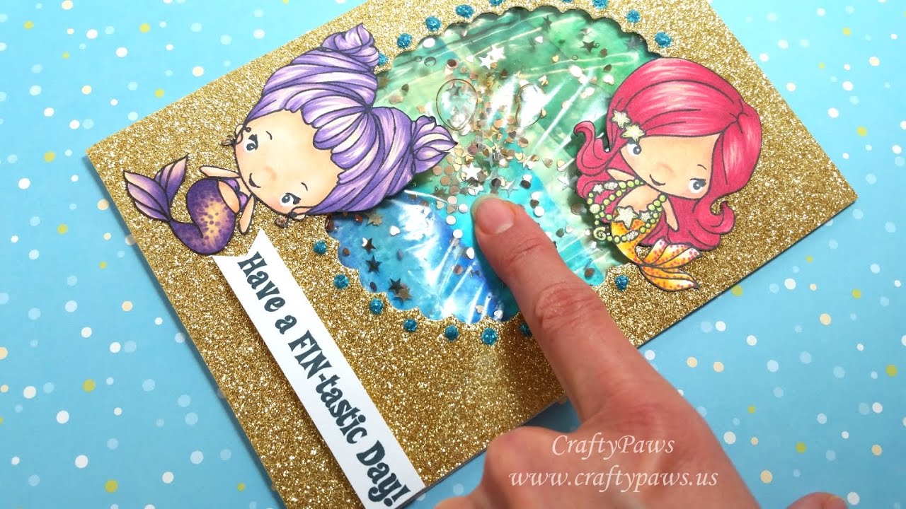 How to Make a Water Shaker Card + Altering a Stamp with The Greeting Farm Magicals