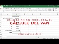 Cálculo del VAN a través del EXCEL