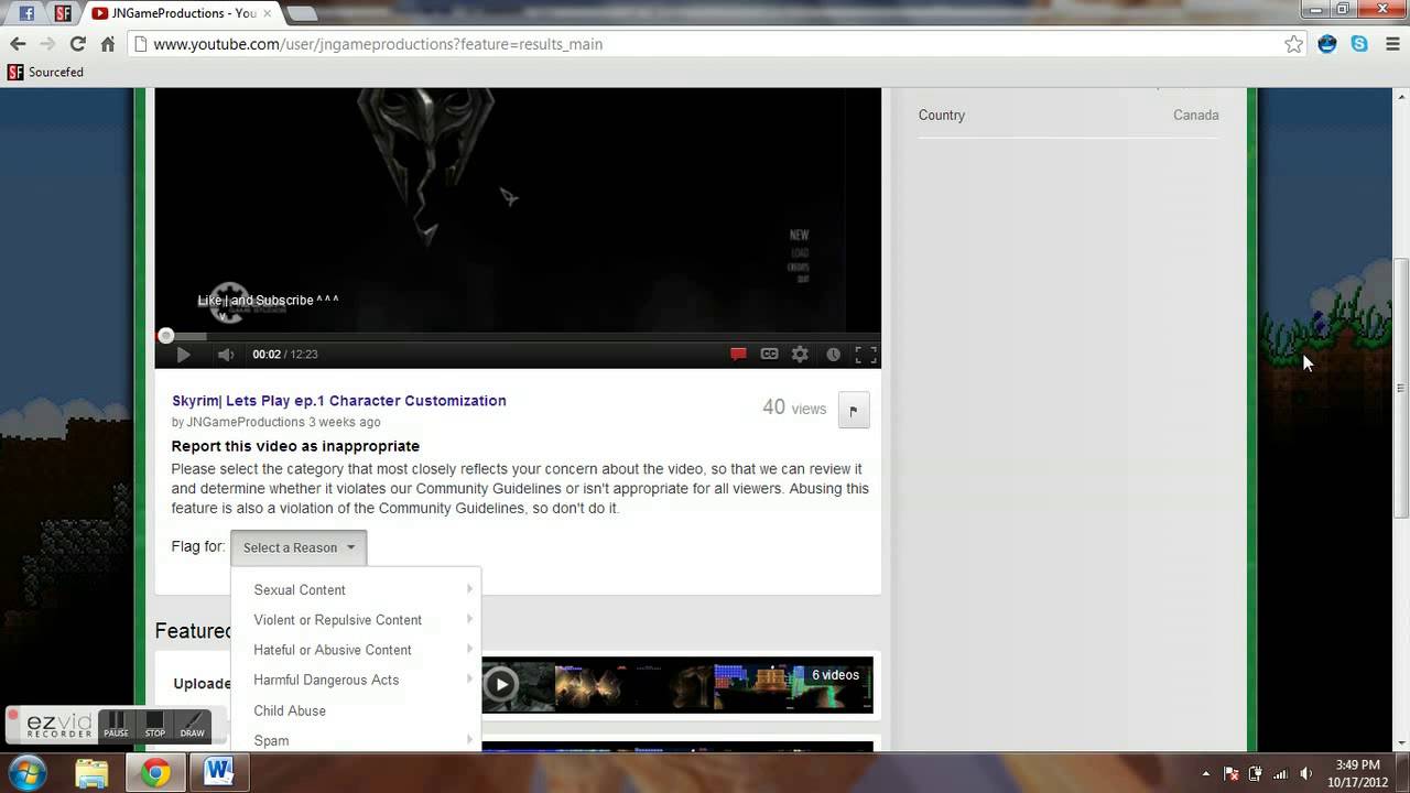 How to flag a channel - YouTube