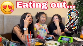 Autistic non verbal girl eating out! **Restaurant** Autism life with Ashy
