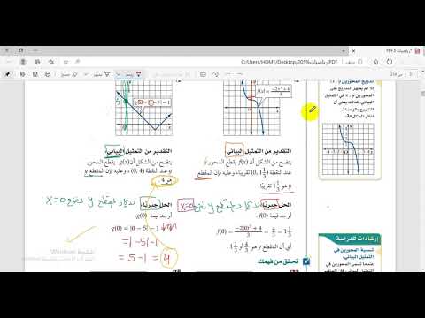 فاطمة السويداني رياضيات 5 تحليل التمثيلات البيانية للدوال و العلاقات ج3 