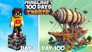 I survive 100 Days on a Bedrock with create mod in minecraft Hardcore