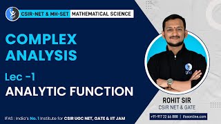 Analytic Functions | Complex Analysis | CSIR NET Mathematical Science : L - 1| IFAS