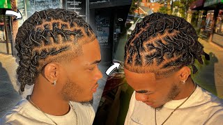 crispy dreadlock cornrows 💆🏽‍♂️ (Barrel Twists / Loc Vlog 5)